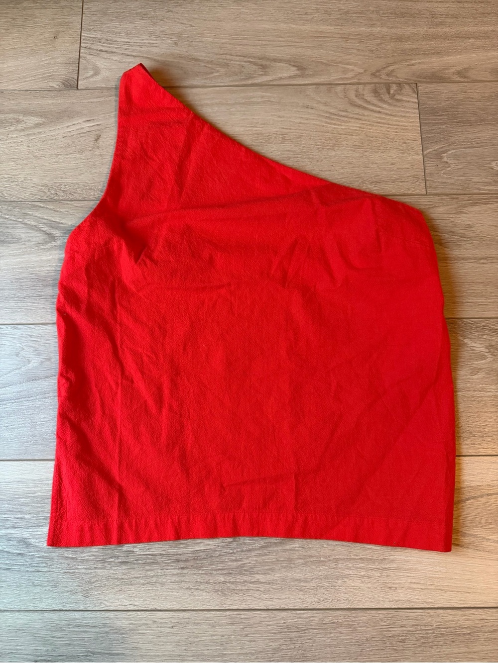 NWT Free People Free-est red open back one shoulder top in XL $48 retail